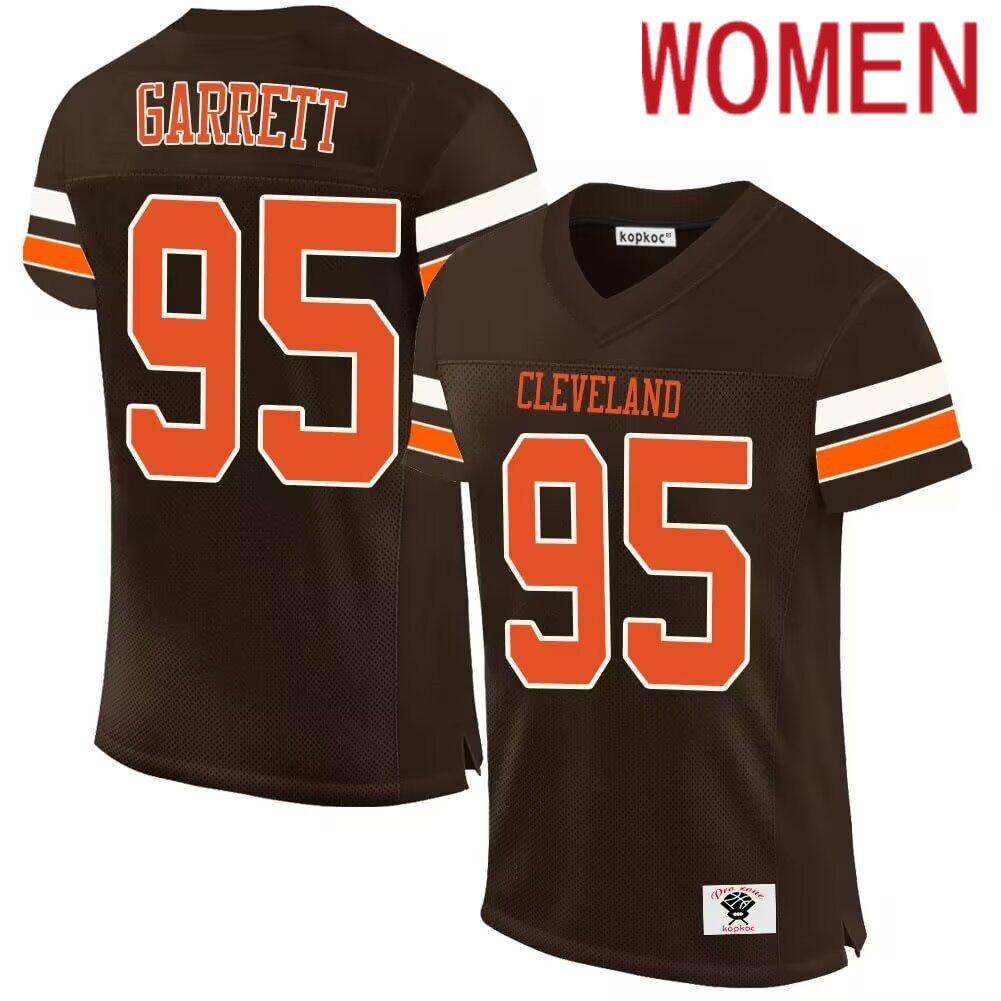 Women Cleveland Browns #95 Garrett brown 2024 Nike Limited NFL throwback Jersey